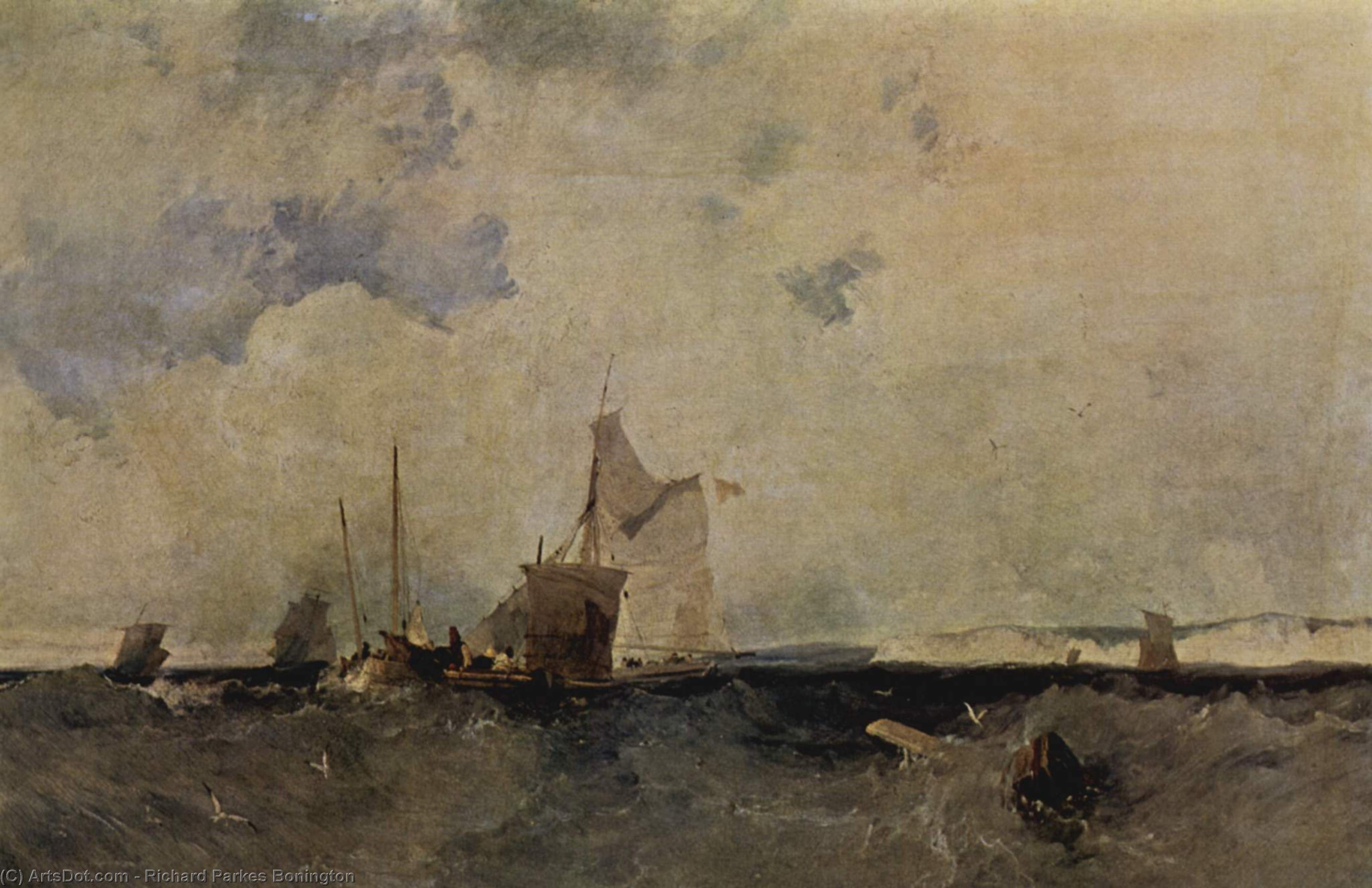 Wikioo.org – L'Encyclopédie des Beaux Arts - Peinture, Oeuvre de Richard Parkes Bonington - paysage marin