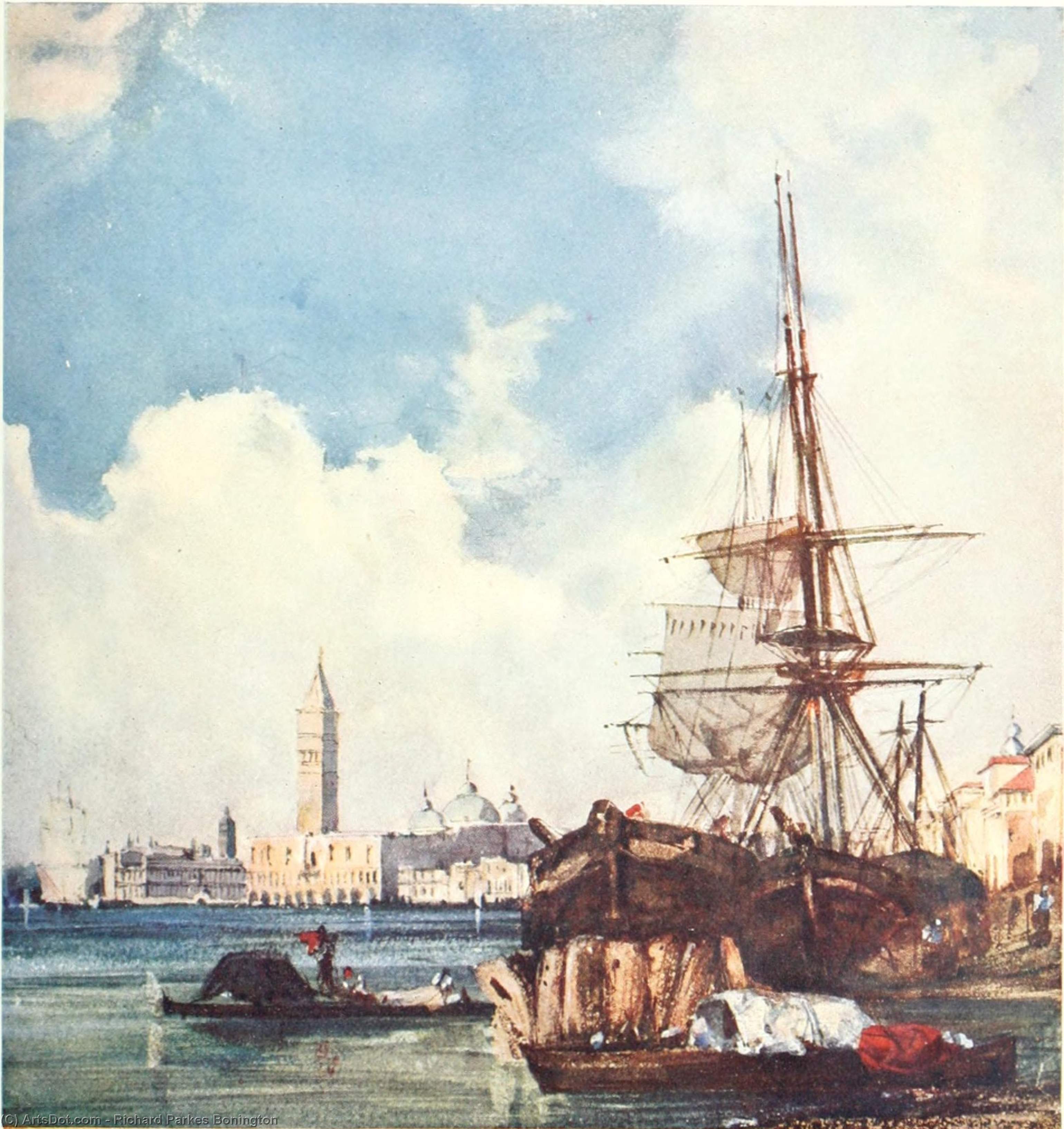 Wikioo.org - สารานุกรมวิจิตรศิลป์ - จิตรกรรม Richard Parkes Bonington - View of Venice