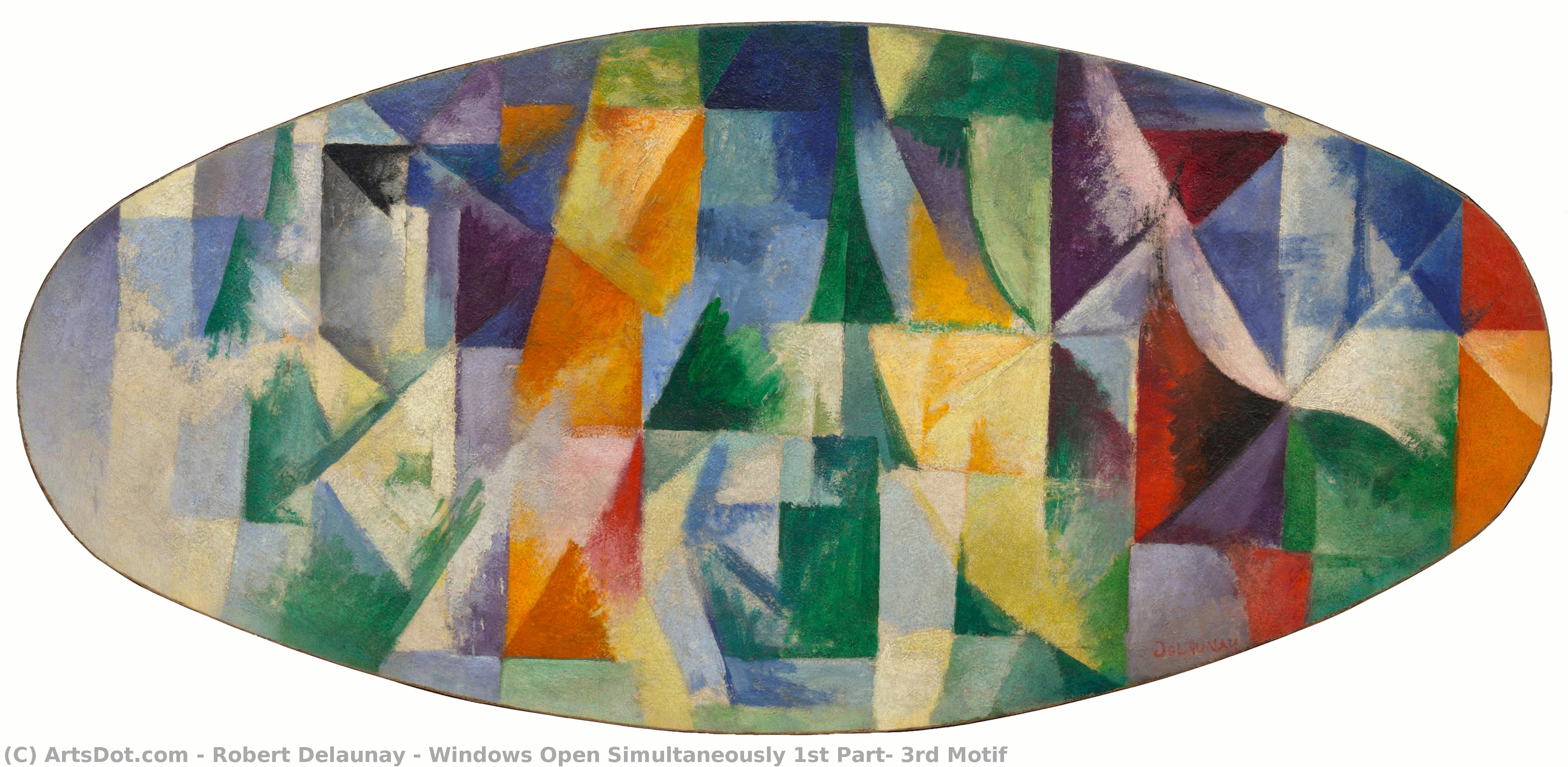 Wikioo.org - The Encyclopedia of Fine Arts - Painting, Artwork by Robert Delaunay - Windows Open Simultaneously 1st Part, 3rd Motif