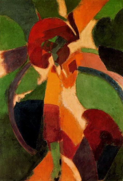 Wikioo.org - The Encyclopedia of Fine Arts - Painting, Artwork by Robert Delaunay - Woman with umbrella. The Parisian