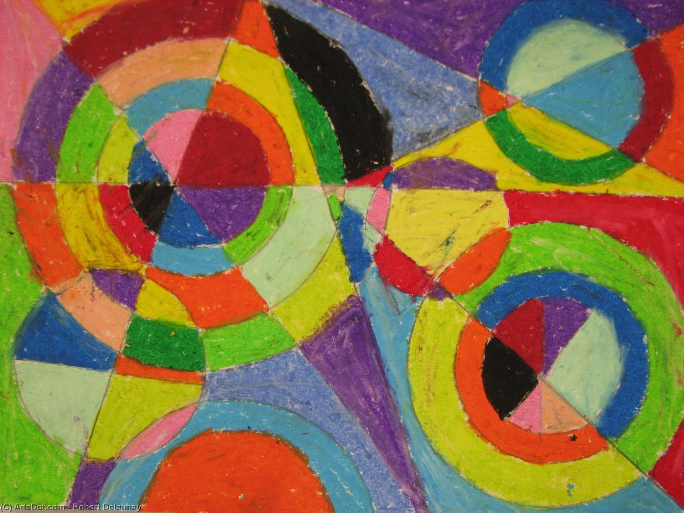 Wikoo.org - موسوعة الفنون الجميلة - اللوحة، العمل الفني Robert Delaunay - Color Explosion