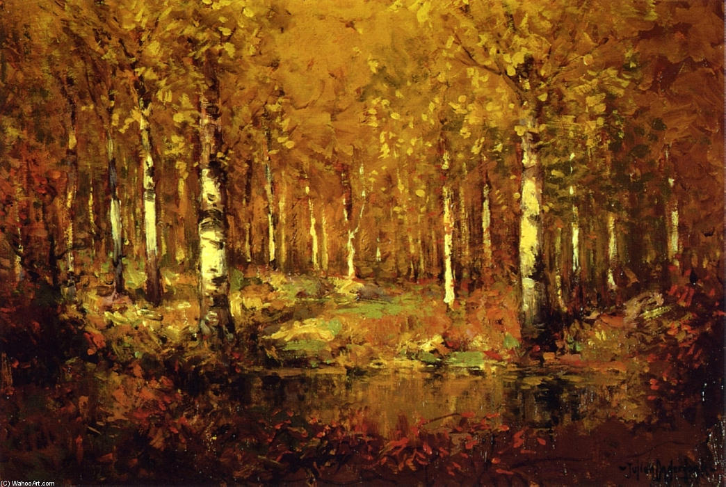 Wikioo.org - The Encyclopedia of Fine Arts - Painting, Artwork by Robert Julian Onderdonk - Autumn Birches, Central Park
