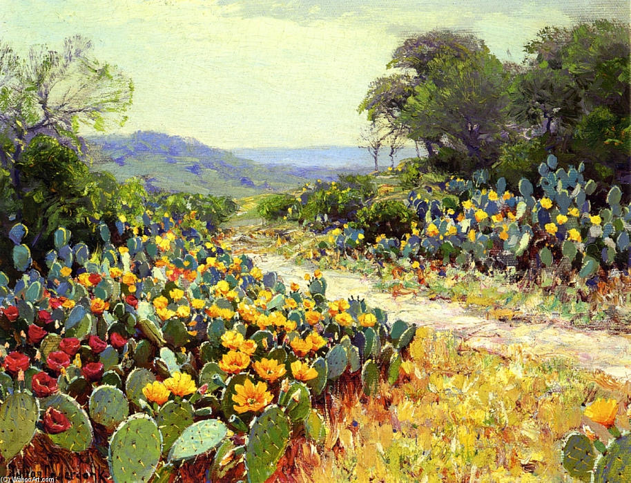 Wikioo.org - The Encyclopedia of Fine Arts - Painting, Artwork by Robert Julian Onderdonk - Cactus in Bloom