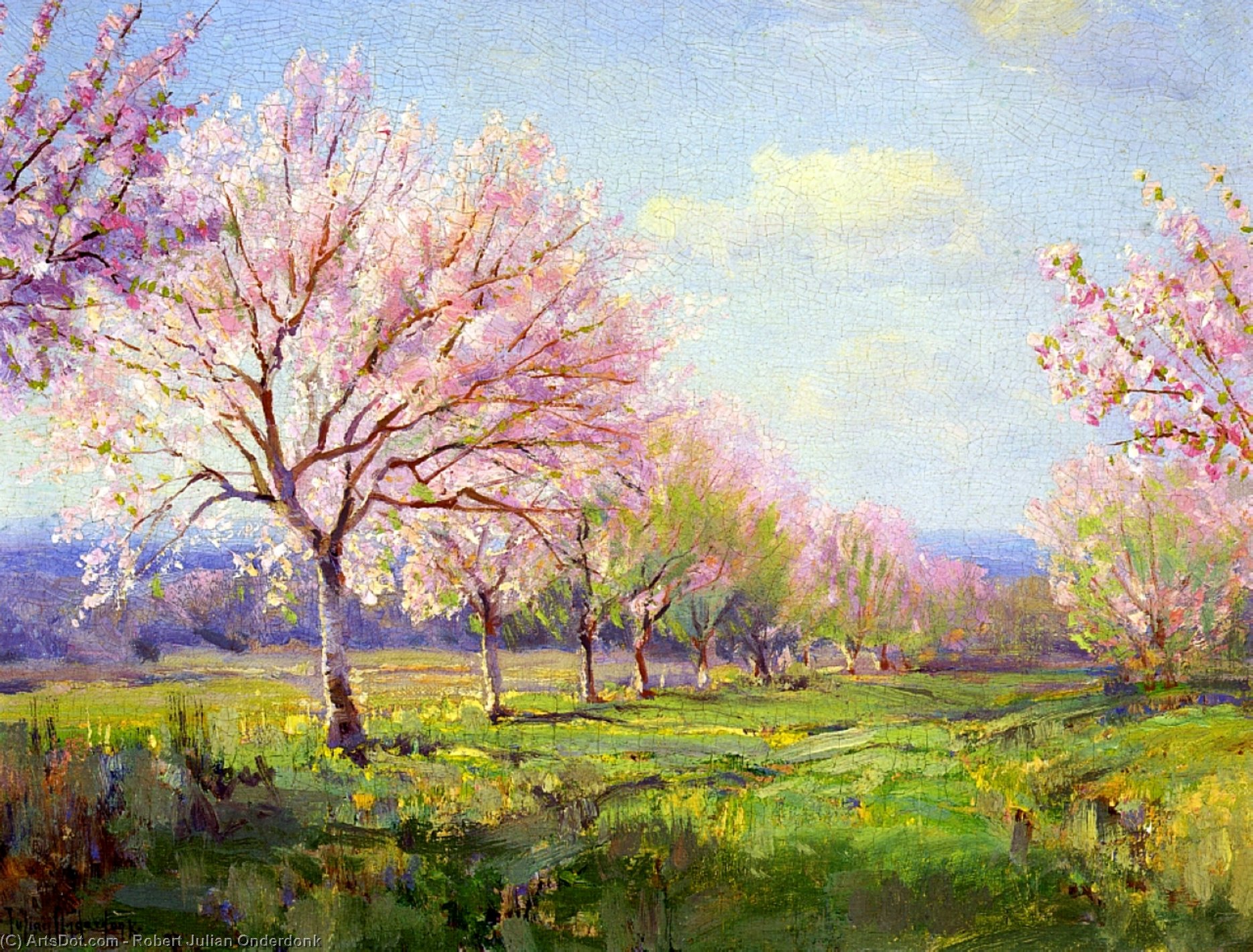 Wikioo.org - The Encyclopedia of Fine Arts - Painting, Artwork by Robert Julian Onderdonk - Peach Orchard on Mavericks Farm
