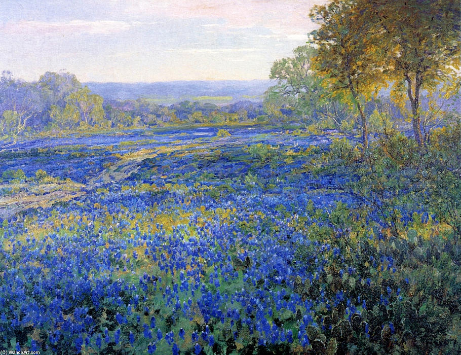 Wikioo.org - The Encyclopedia of Fine Arts - Painting, Artwork by Robert Julian Onderdonk - Fields of Bluebonnets