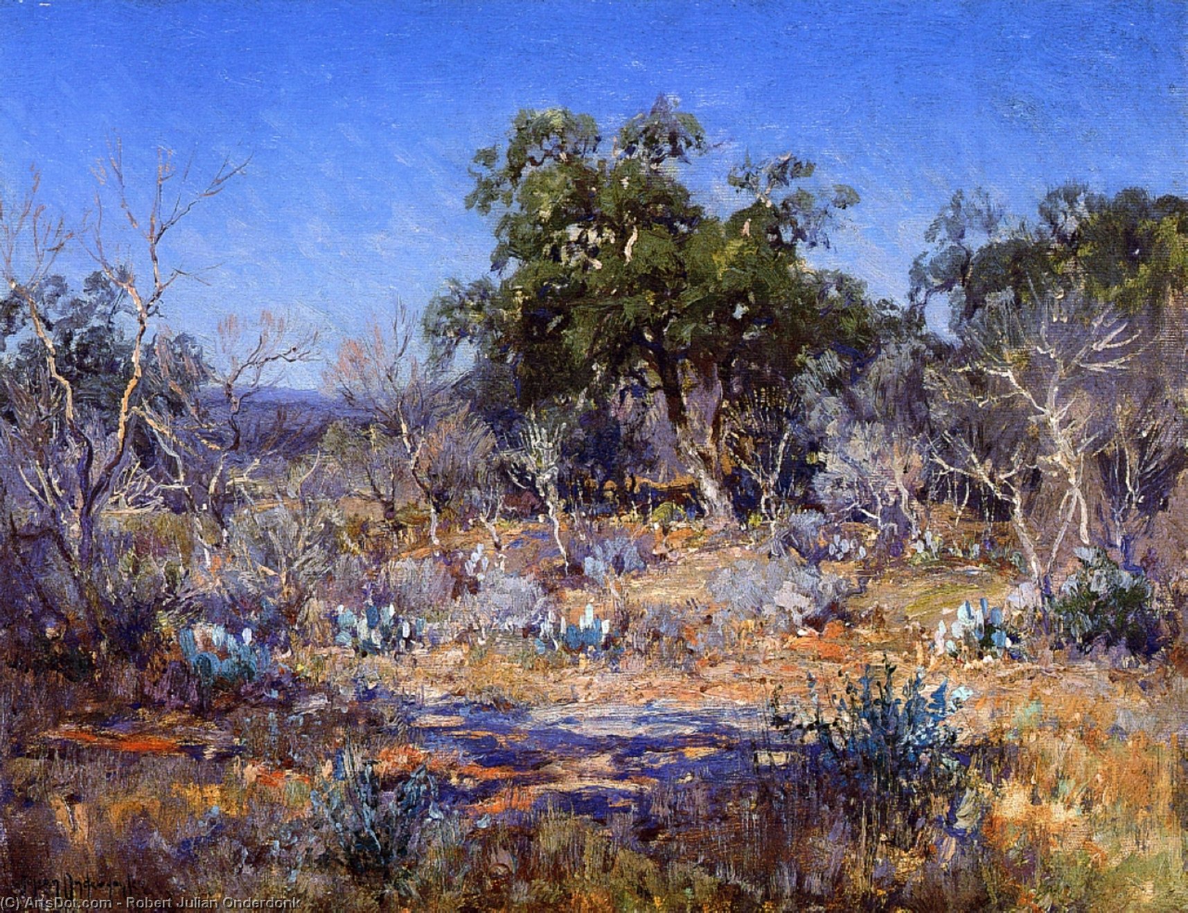 Wikioo.org - The Encyclopedia of Fine Arts - Painting, Artwork by Robert Julian Onderdonk - A January Day in the Brush Country