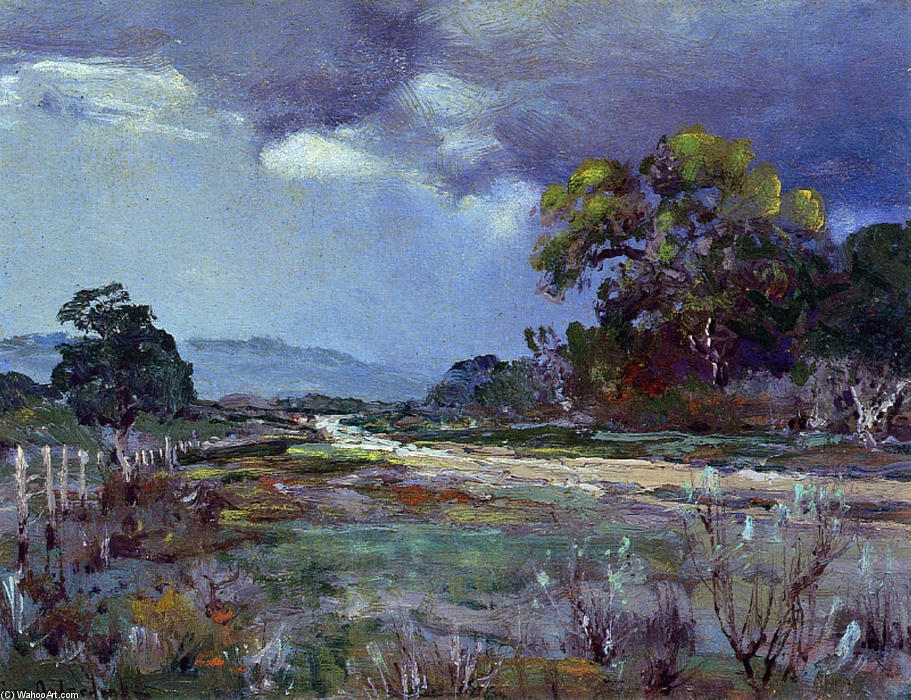 Wikioo.org - The Encyclopedia of Fine Arts - Painting, Artwork by Robert Julian Onderdonk - Approaching Rain, Southwest Texas