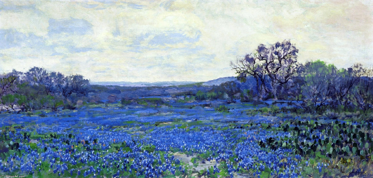 Wikioo.org - The Encyclopedia of Fine Arts - Painting, Artwork by Robert Julian Onderdonk - Field of Bluebonnets