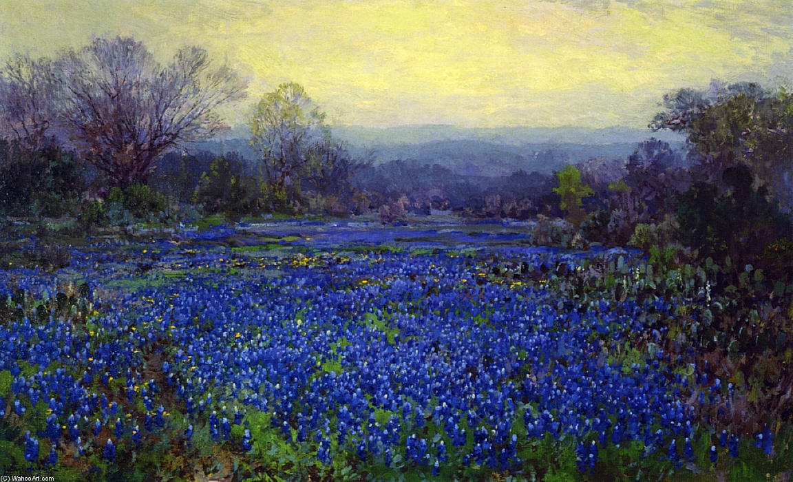 Wikioo.org - The Encyclopedia of Fine Arts - Painting, Artwork by Robert Julian Onderdonk - Field of Bluebonnets