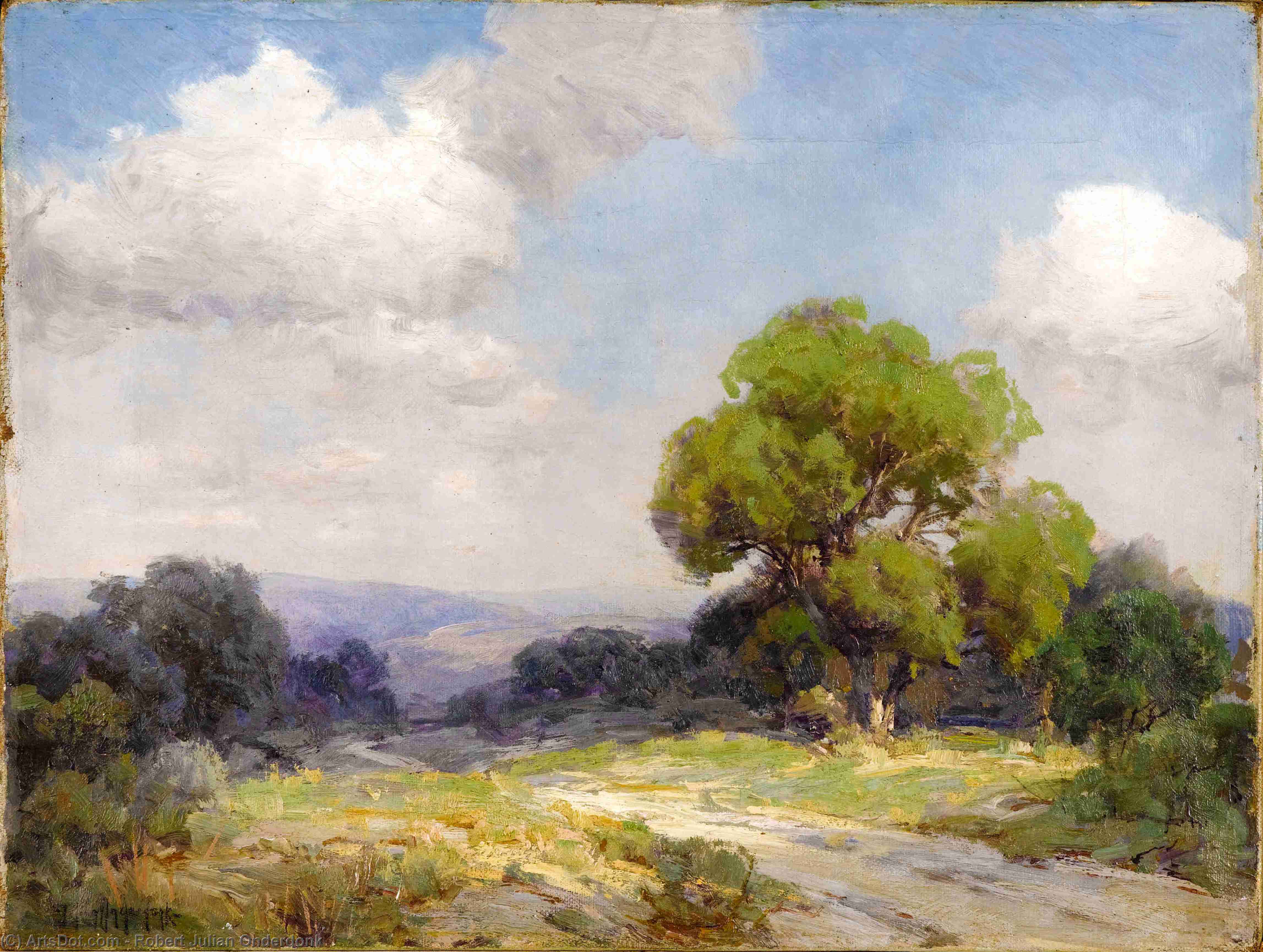Wikioo.org - The Encyclopedia of Fine Arts - Painting, Artwork by Robert Julian Onderdonk - Morning in the Hills Southwest Texas