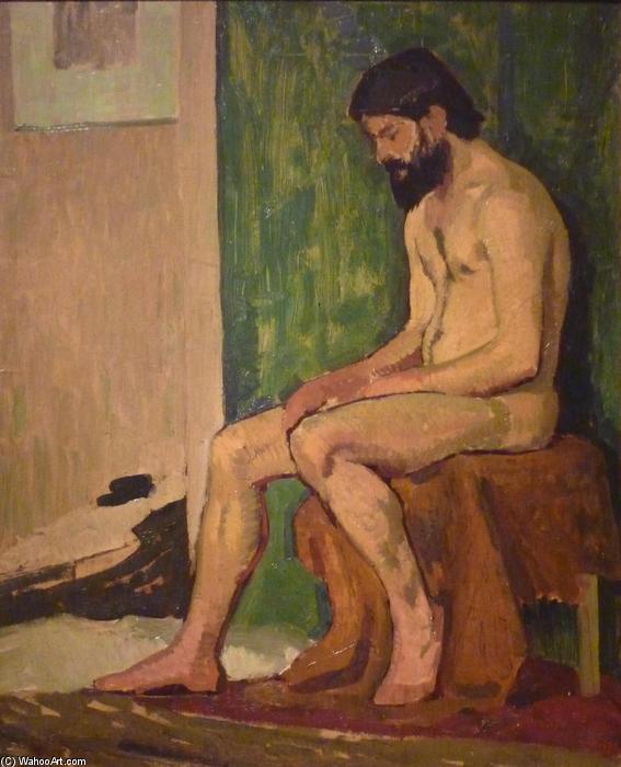 WikiOO.org - Enciclopédia das Belas Artes - Pintura, Arte por Roger De La Fresnaye - Seated bearded man