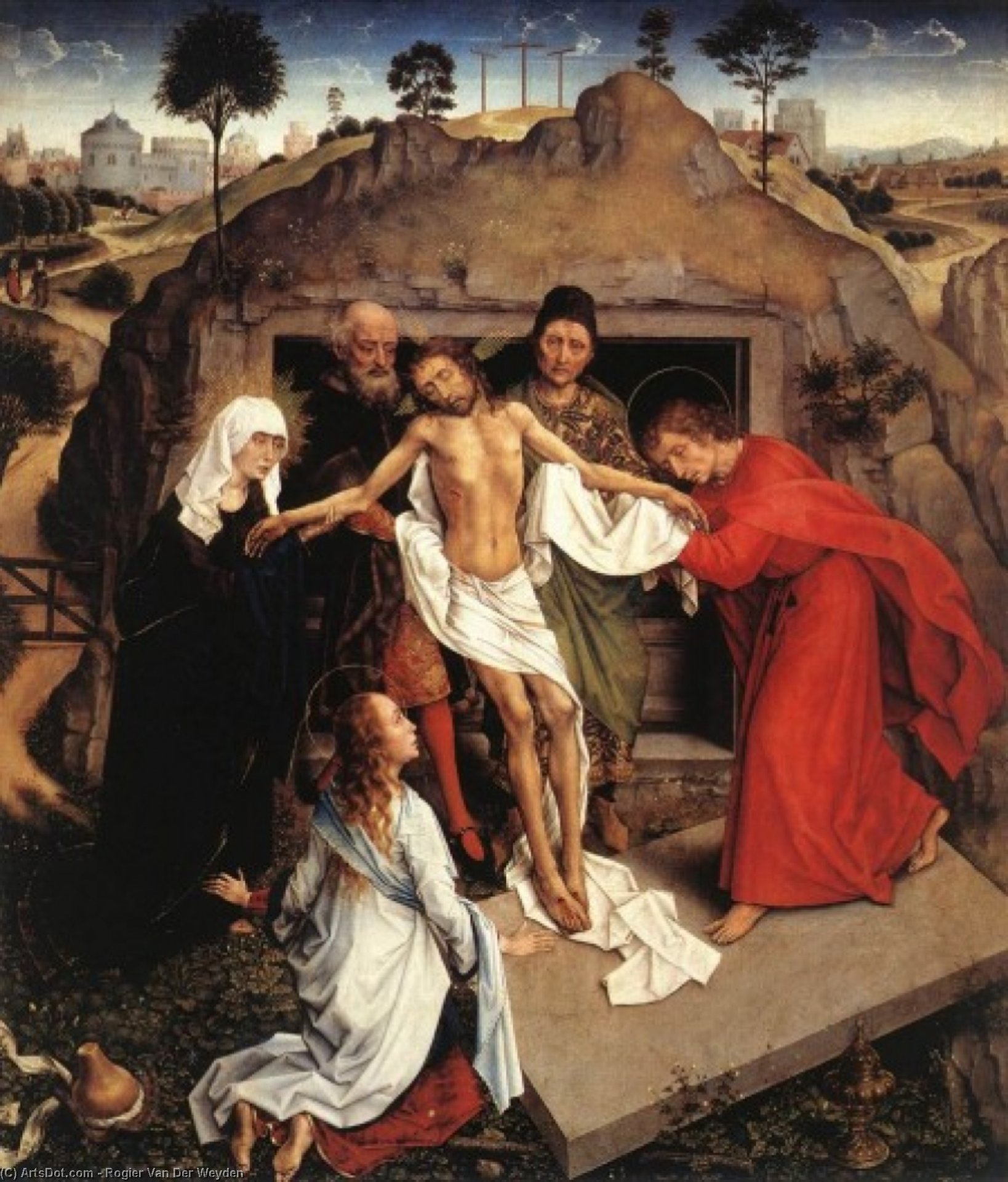 Wikioo.org - The Encyclopedia of Fine Arts - Painting, Artwork by Rogier Van Der Weyden - Entombment of Christ