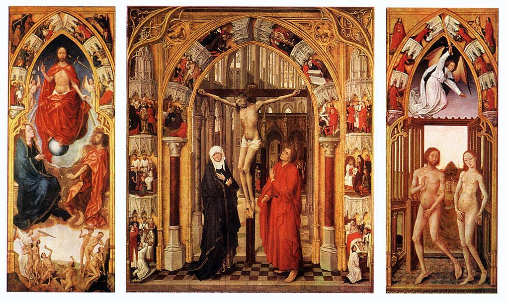 Wikioo.org – La Enciclopedia de las Bellas Artes - Pintura, Obras de arte de Rogier Van Der Weyden - tríptico el  amortización