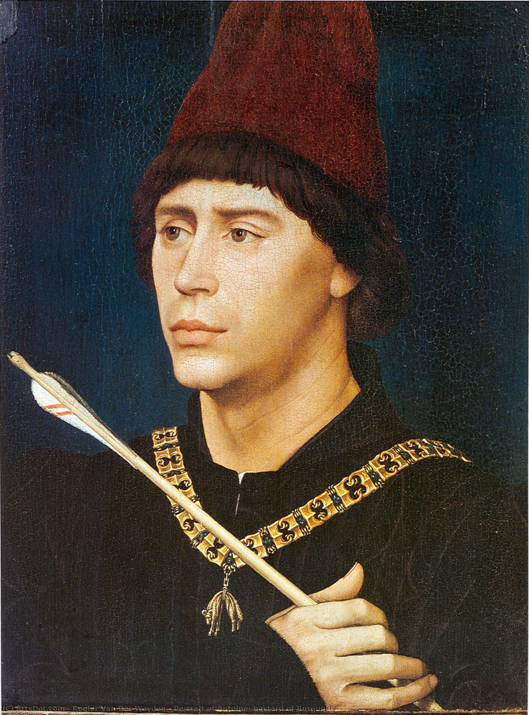 Wikioo.org – La Enciclopedia de las Bellas Artes - Pintura, Obras de arte de Rogier Van Der Weyden - retrato de antoine , bastardo de borgoña