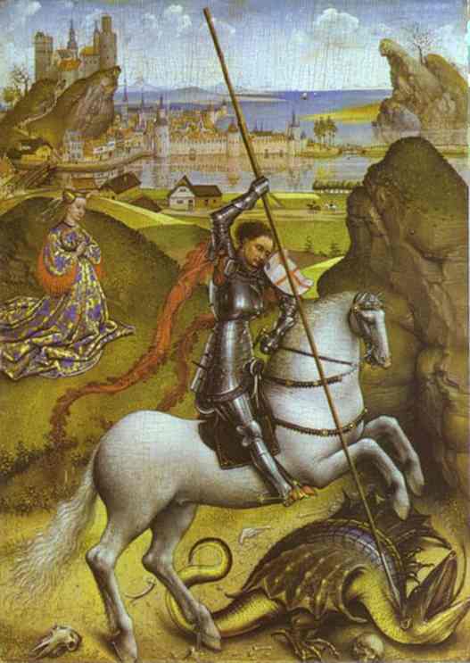 Wikioo.org - The Encyclopedia of Fine Arts - Painting, Artwork by Rogier Van Der Weyden - Saint George and the Dragon