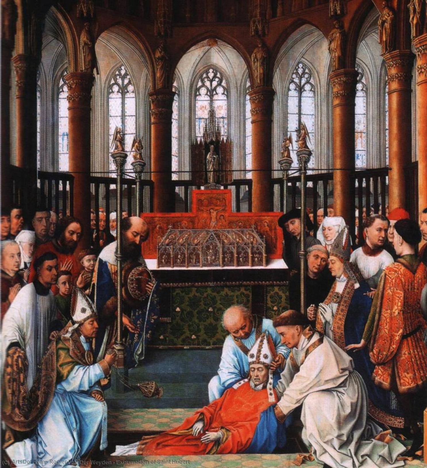 Wikioo.org - The Encyclopedia of Fine Arts - Painting, Artwork by Rogier Van Der Weyden - Exhumation of Saint Hubert