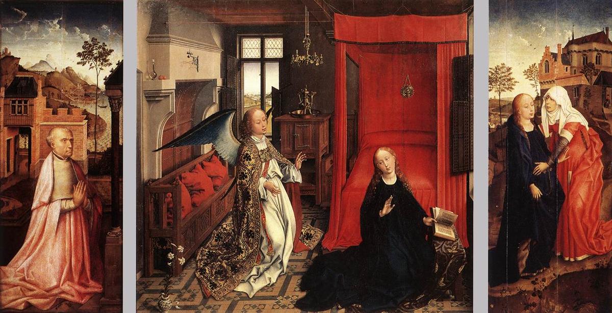 WikiOO.org - 百科事典 - 絵画、アートワーク Rogier Van Der Weyden - 受胎告知