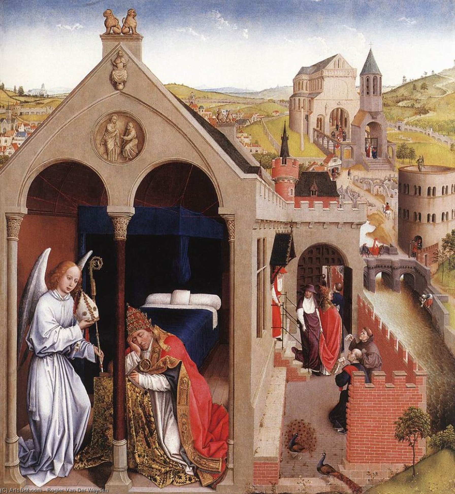 Wikioo.org - The Encyclopedia of Fine Arts - Painting, Artwork by Rogier Van Der Weyden - Dream of Pope Sergius