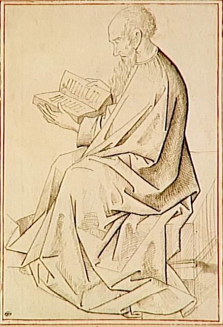 Wikioo.org - Encyklopedia Sztuk Pięknych - Malarstwo, Grafika Rogier Van Der Weyden - Etude of figure the evangelist