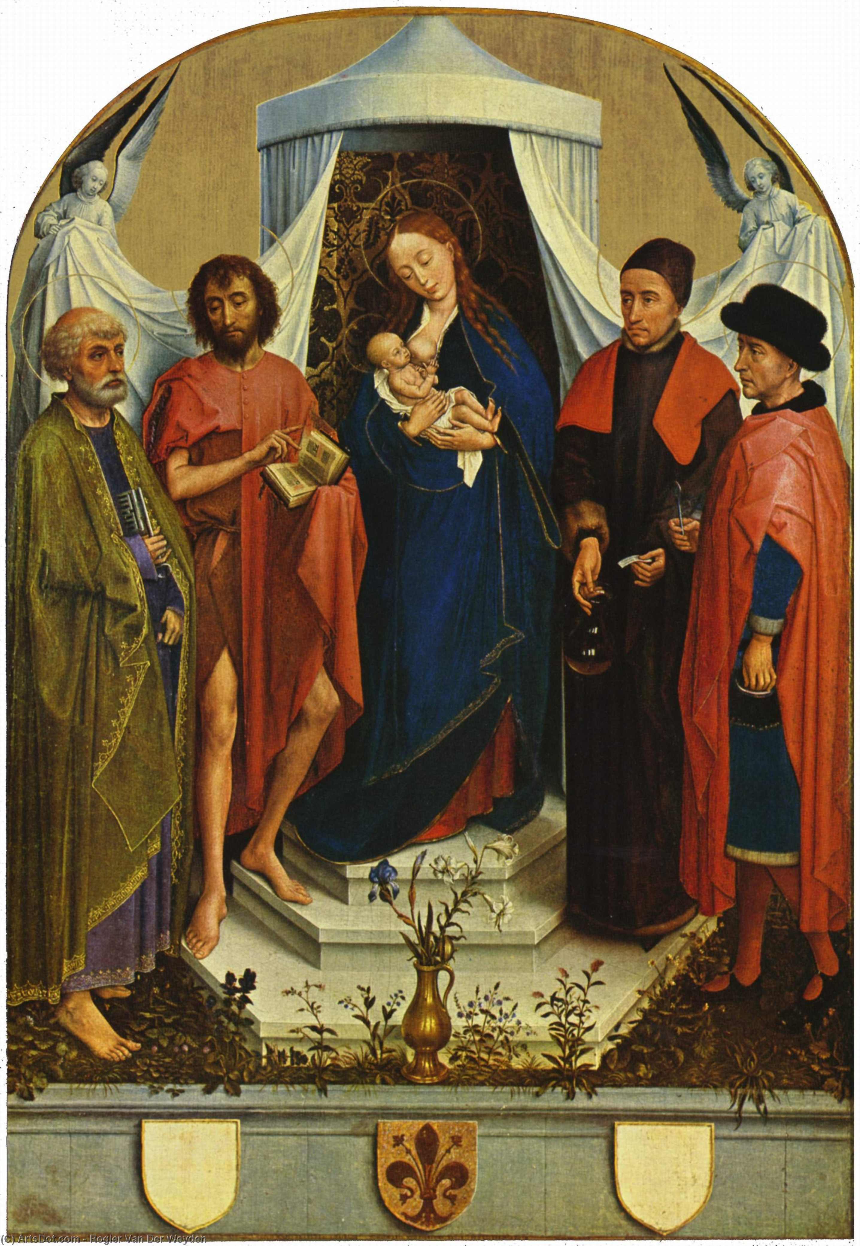 WikiOO.org - Enciclopédia das Belas Artes - Pintura, Arte por Rogier Van Der Weyden - Madonna with the saints