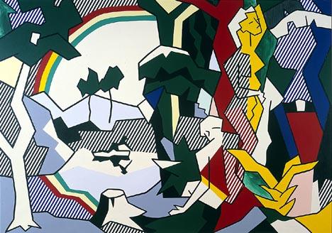 WikiOO.org - Енциклопедия за изящни изкуства - Живопис, Произведения на изкуството Roy Lichtenstein - Landscape with figures and rainbow