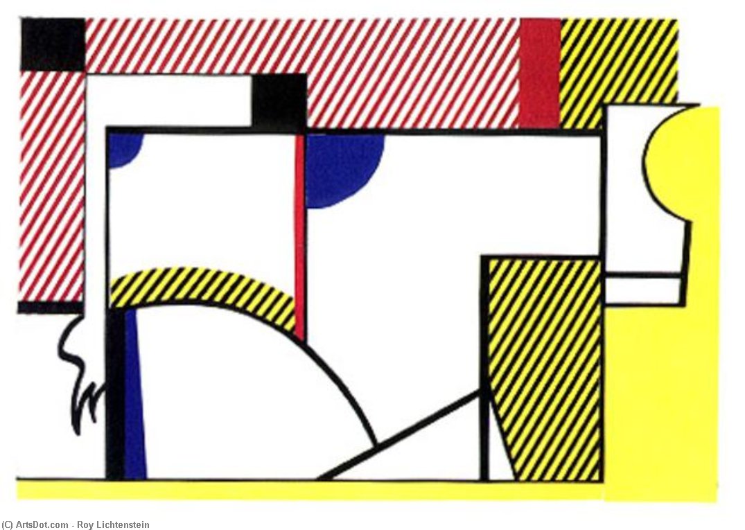 Wikoo.org - موسوعة الفنون الجميلة - اللوحة، العمل الفني Roy Lichtenstein - Bull VI