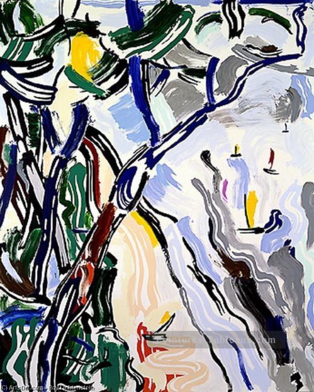 Wikoo.org - موسوعة الفنون الجميلة - اللوحة، العمل الفني Roy Lichtenstein - Sailboats