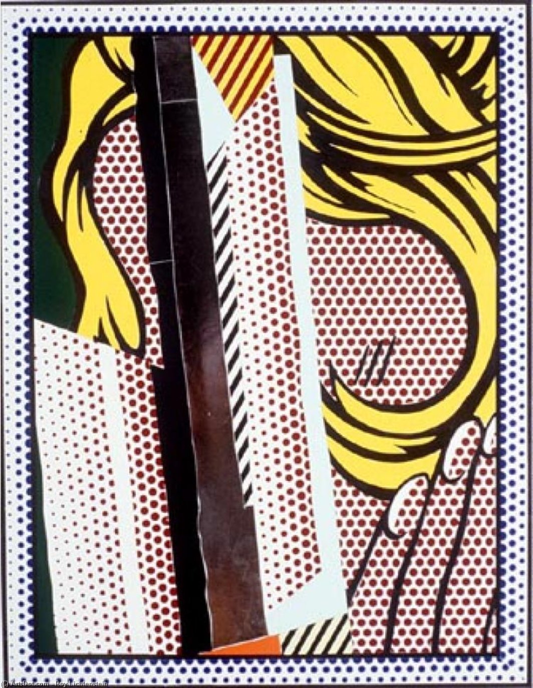 WikiOO.org - Encyclopedia of Fine Arts - Lukisan, Artwork Roy Lichtenstein - Collage for reflections on hair