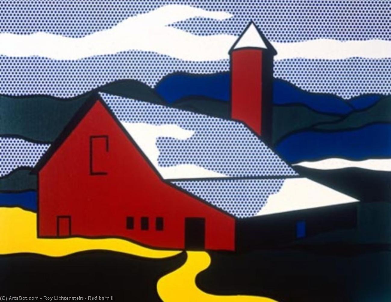 Wikoo.org - موسوعة الفنون الجميلة - اللوحة، العمل الفني Roy Lichtenstein - Red barn II