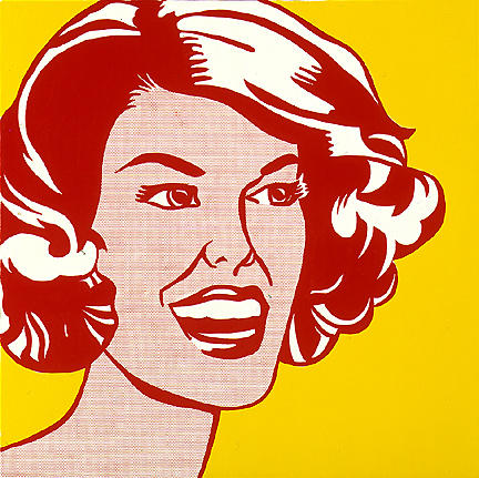 Wikoo.org - موسوعة الفنون الجميلة - اللوحة، العمل الفني Roy Lichtenstein - Head - red and yellow