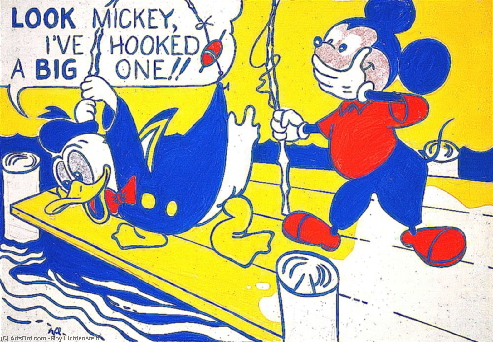 Wikoo.org - موسوعة الفنون الجميلة - اللوحة، العمل الفني Roy Lichtenstein - Look Mickey