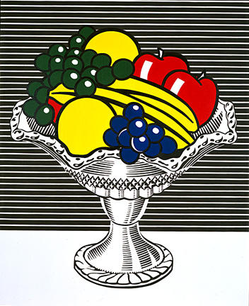 Wikioo.org - The Encyclopedia of Fine Arts - Painting, Artwork by Roy Lichtenstein - Still life with crystal bowl