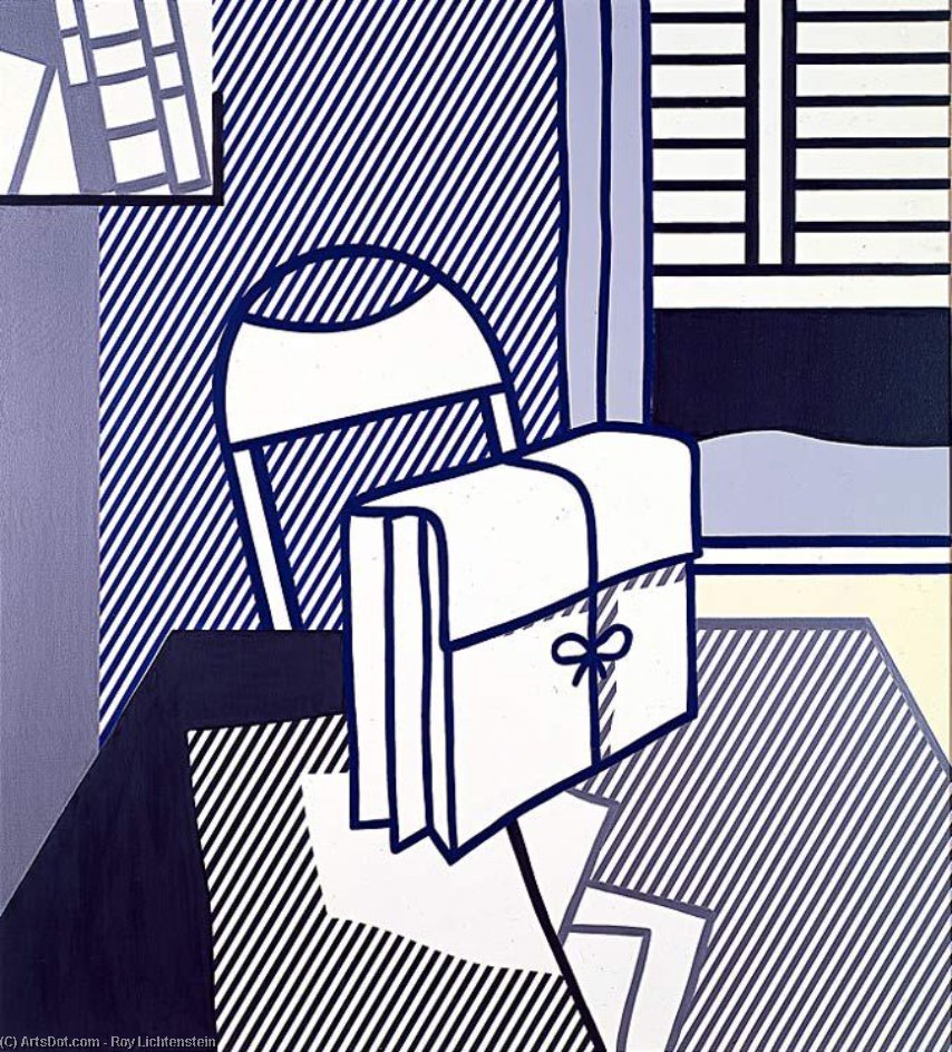Wikoo.org - موسوعة الفنون الجميلة - اللوحة، العمل الفني Roy Lichtenstein - Still life with dossier