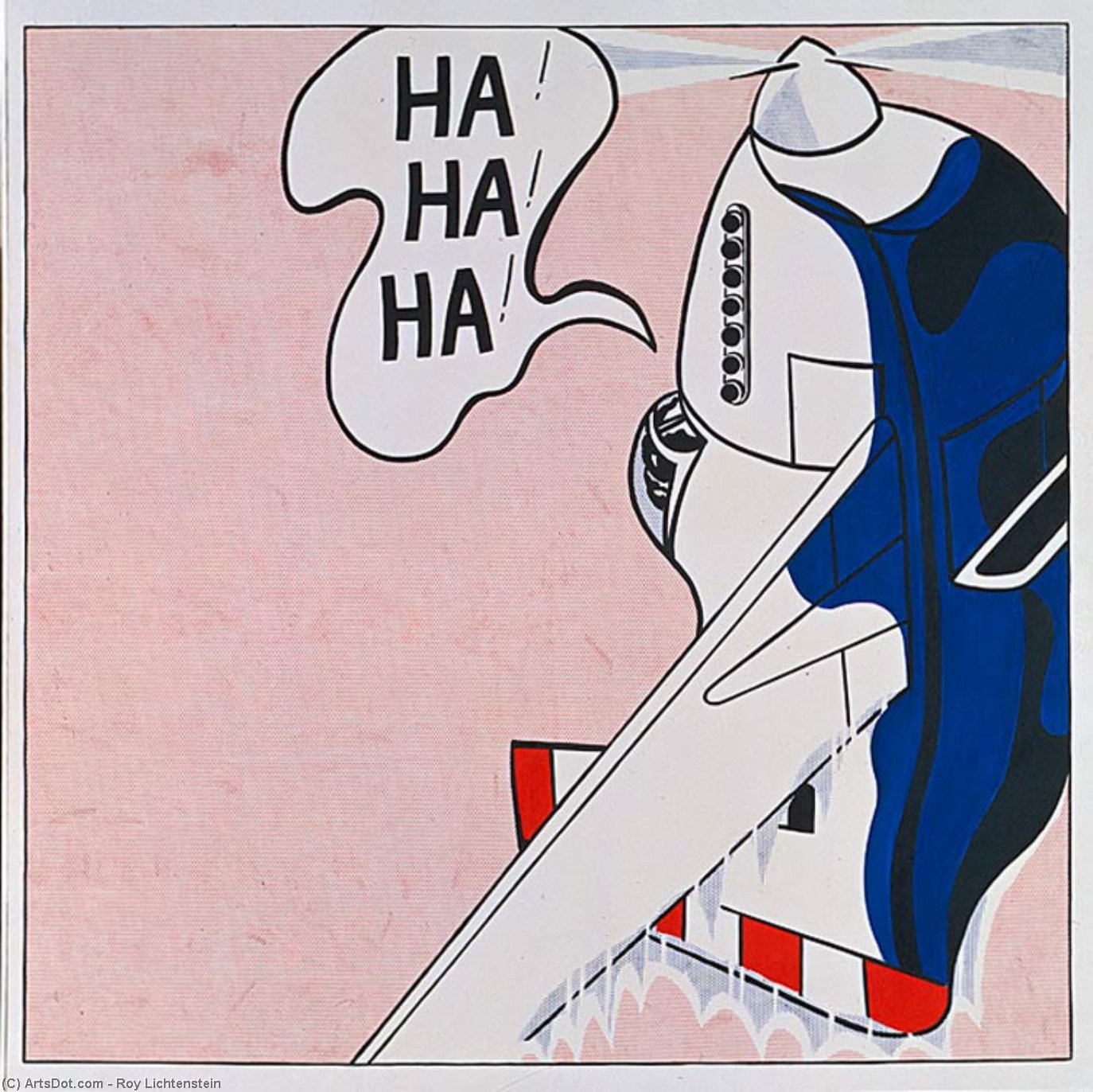Wikoo.org - موسوعة الفنون الجميلة - اللوحة، العمل الفني Roy Lichtenstein - Live ammo (Ha! Ha! Ha!)