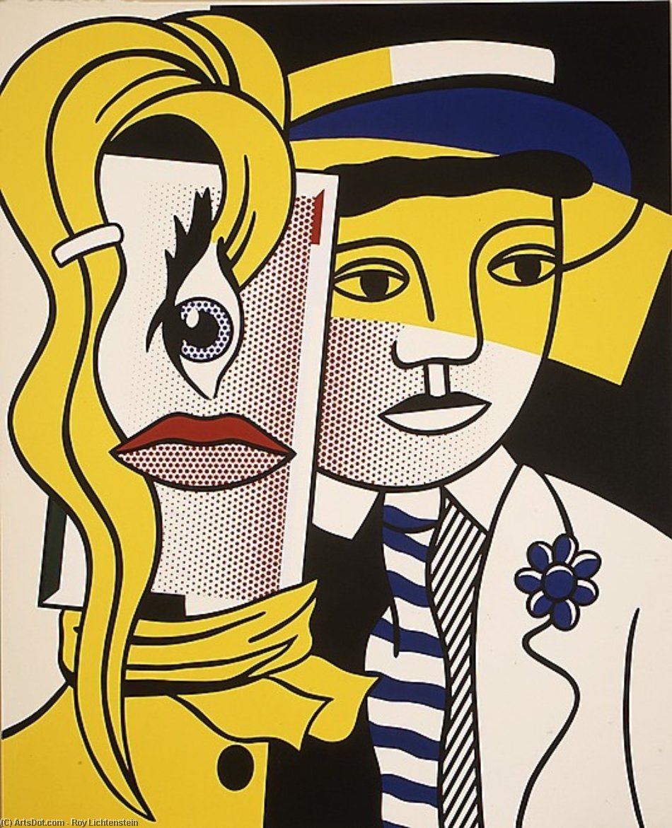 WikiOO.org - Encyclopedia of Fine Arts - Schilderen, Artwork Roy Lichtenstein - Stepping out