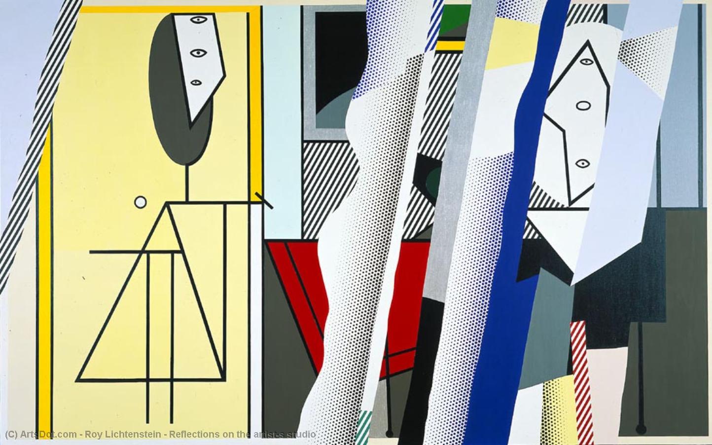 Wikioo.org - The Encyclopedia of Fine Arts - Painting, Artwork by Roy Lichtenstein - Reflections on the artist's studio