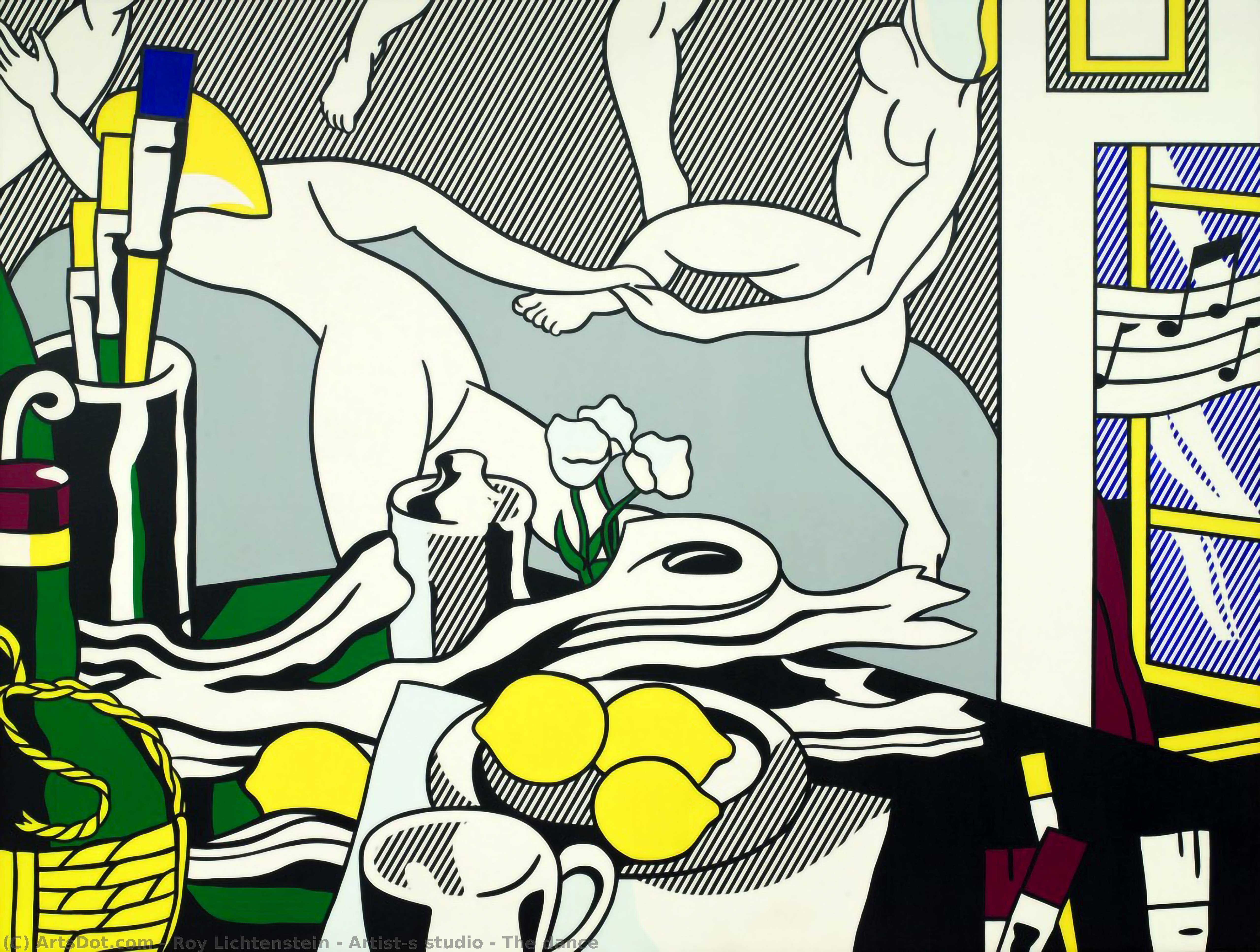 Wikioo.org - สารานุกรมวิจิตรศิลป์ - จิตรกรรม Roy Lichtenstein - Artist's studio - The dance