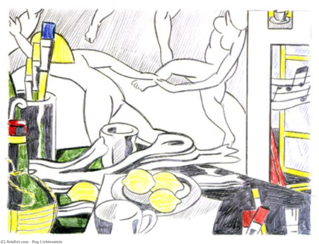 Wikioo.org - The Encyclopedia of Fine Arts - Painting, Artwork by Roy Lichtenstein - Artist's studio - The dance (sketch)