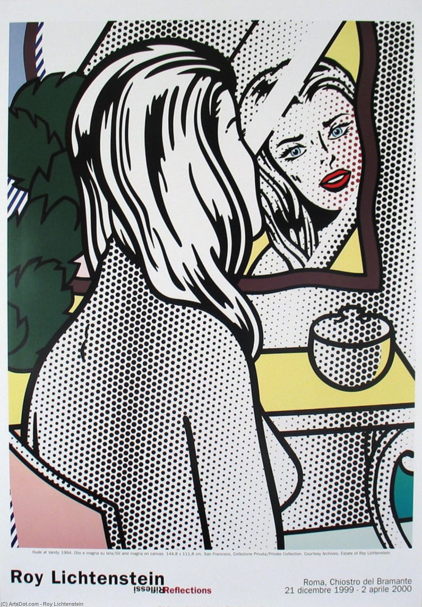 WikiOO.org - Εγκυκλοπαίδεια Καλών Τεχνών - Ζωγραφική, έργα τέχνης Roy Lichtenstein - Nude at vanity