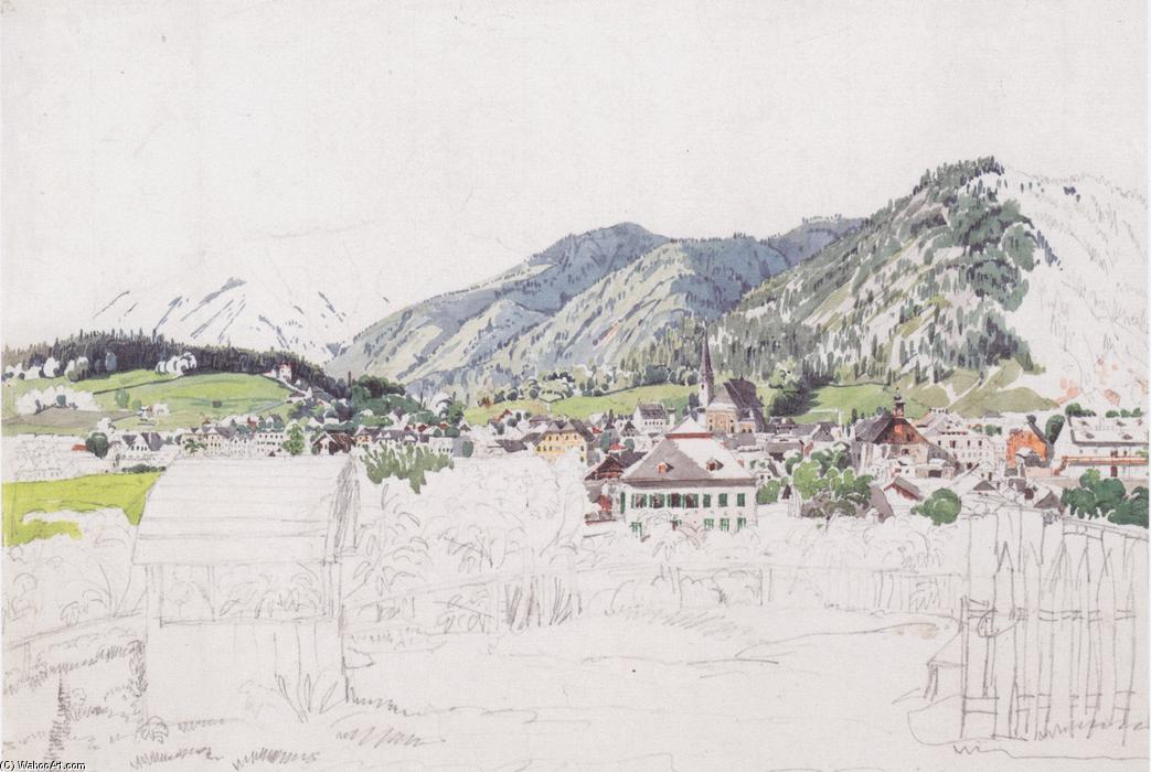 Wikioo.org - The Encyclopedia of Fine Arts - Painting, Artwork by Rudolf Von Alt - View of Ischl