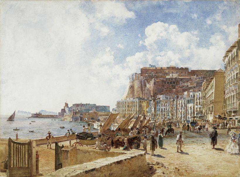 Wikioo.org - The Encyclopedia of Fine Arts - Painting, Artwork by Rudolf Von Alt - View of Naples