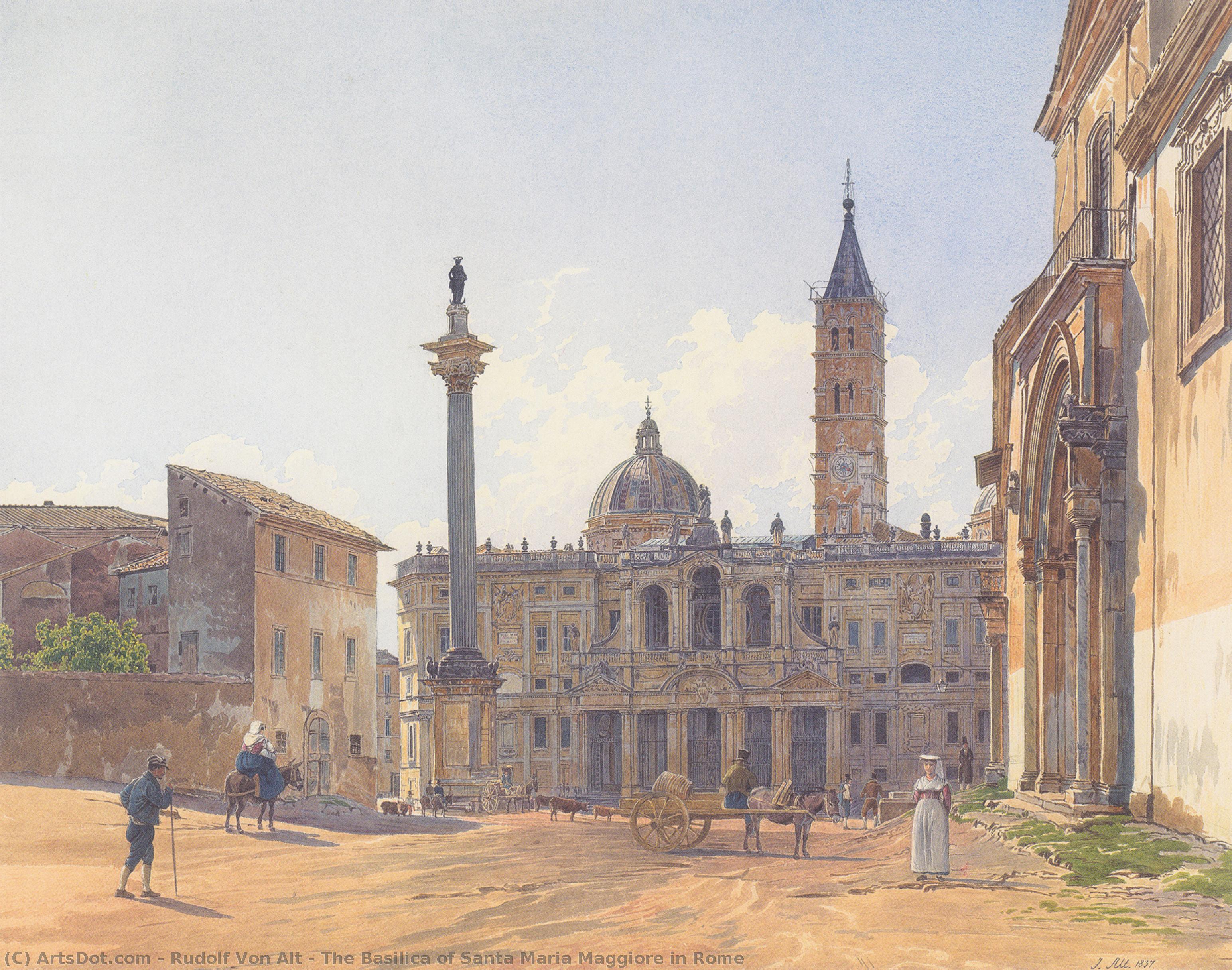 Wikioo.org - The Encyclopedia of Fine Arts - Painting, Artwork by Rudolf Von Alt - The Basilica of Santa Maria Maggiore in Rome