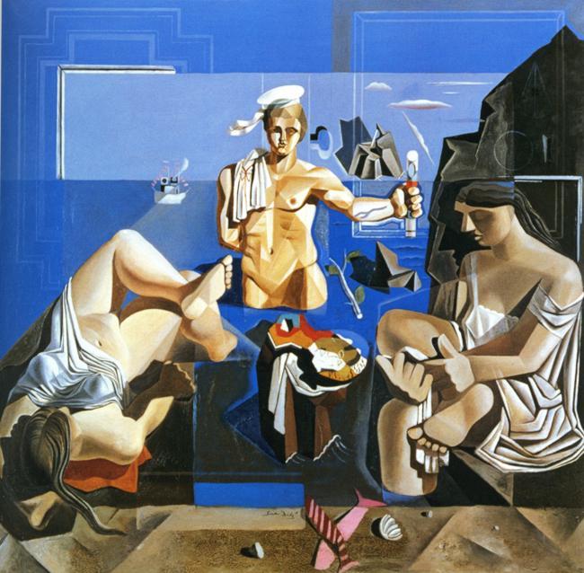 Wikioo.org - The Encyclopedia of Fine Arts - Painting, Artwork by Salvador Dali - Neo-Cubist Academy (Composition with Three Figures)