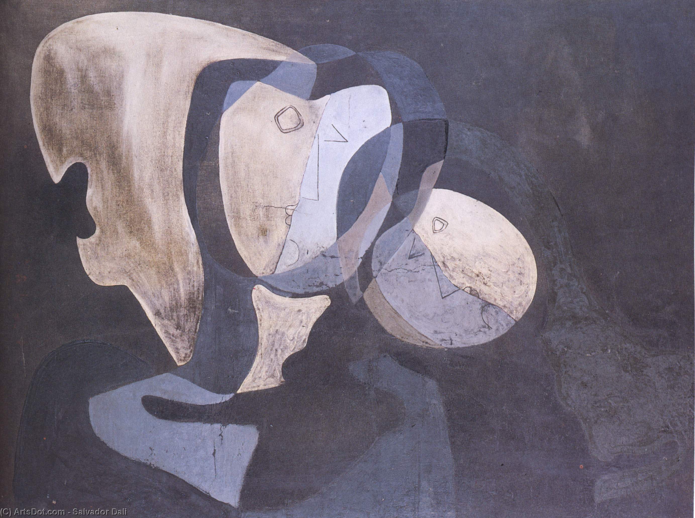 WikiOO.org - Enciclopédia das Belas Artes - Pintura, Arte por Salvador Dali - Cubist Figure