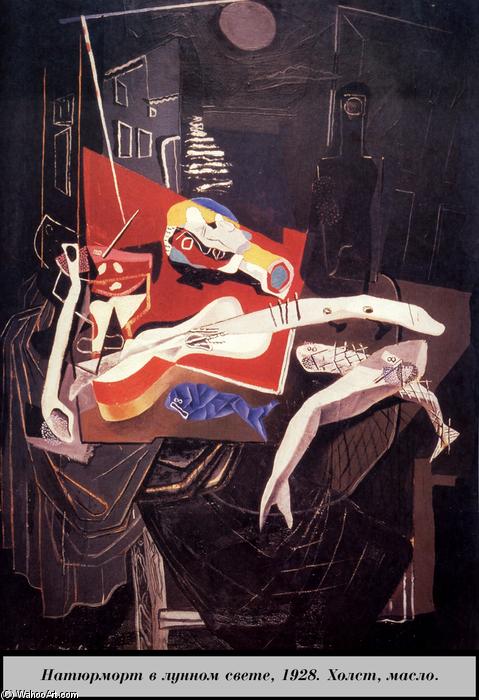 Wikioo.org - The Encyclopedia of Fine Arts - Painting, Artwork by Salvador Dali - Still Life by Moonlight