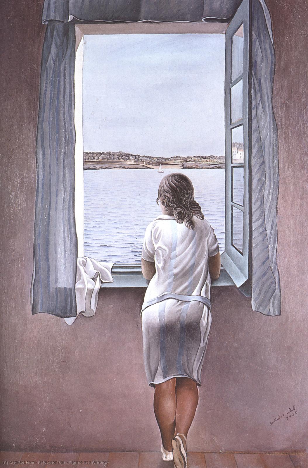 WikiOO.org - Enciclopédia das Belas Artes - Pintura, Arte por Salvador Dali - Figure at a Window