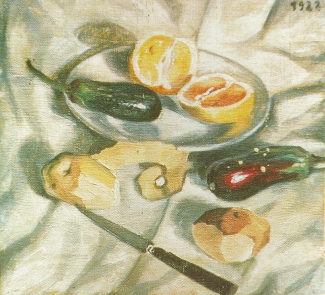 WikiOO.org - Encyclopedia of Fine Arts - Maleri, Artwork Salvador Dali - Still Life with Aubergines