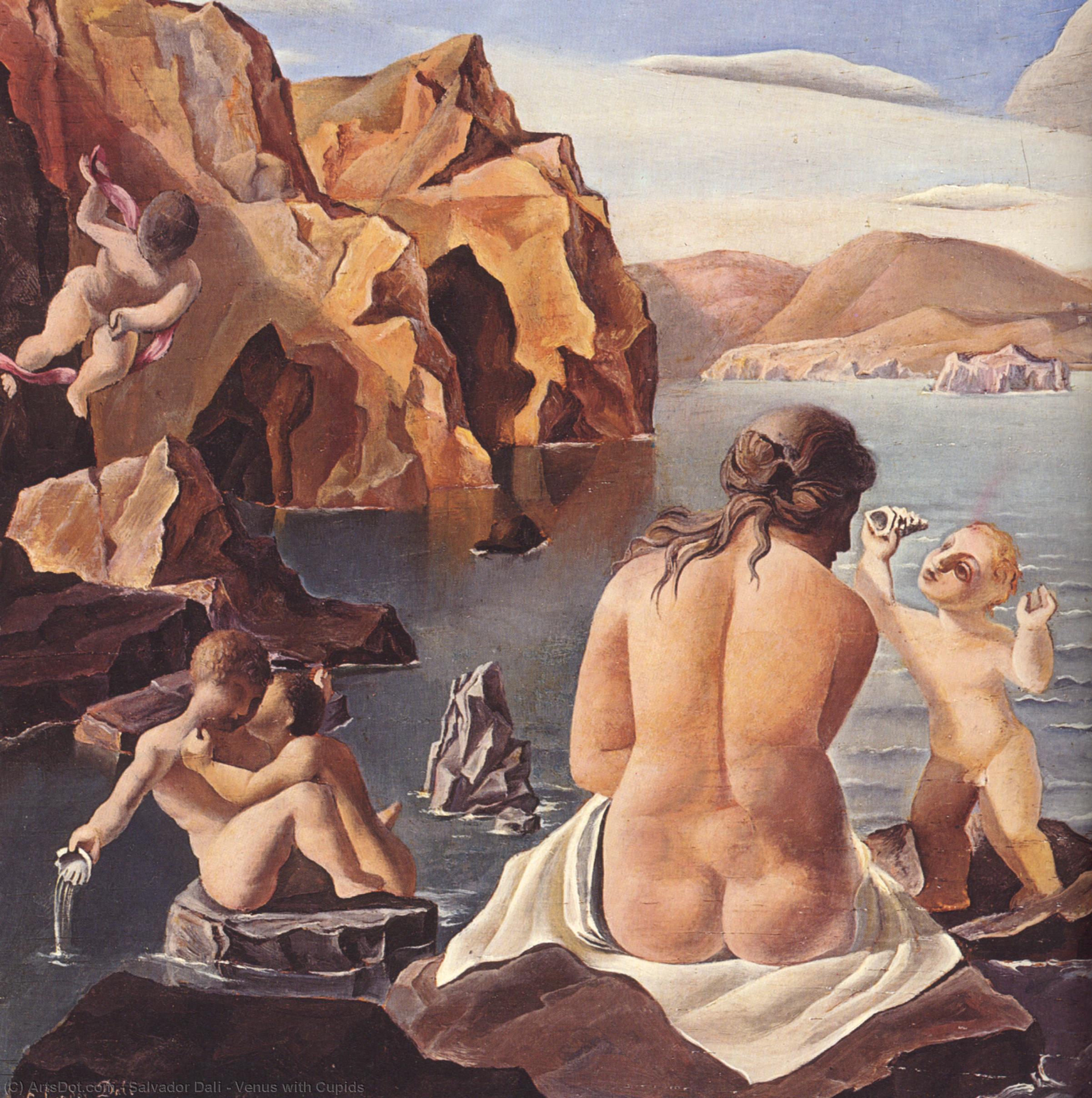 WikiOO.org - Enciklopedija dailės - Tapyba, meno kuriniai Salvador Dali - Venus with Cupids