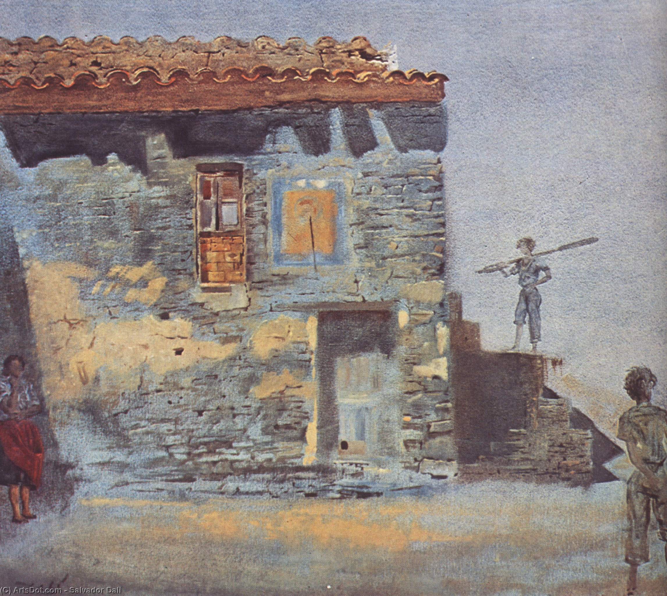 Wikioo.org - สารานุกรมวิจิตรศิลป์ - จิตรกรรม Salvador Dali - Noon (Barracks of Port Lligat)