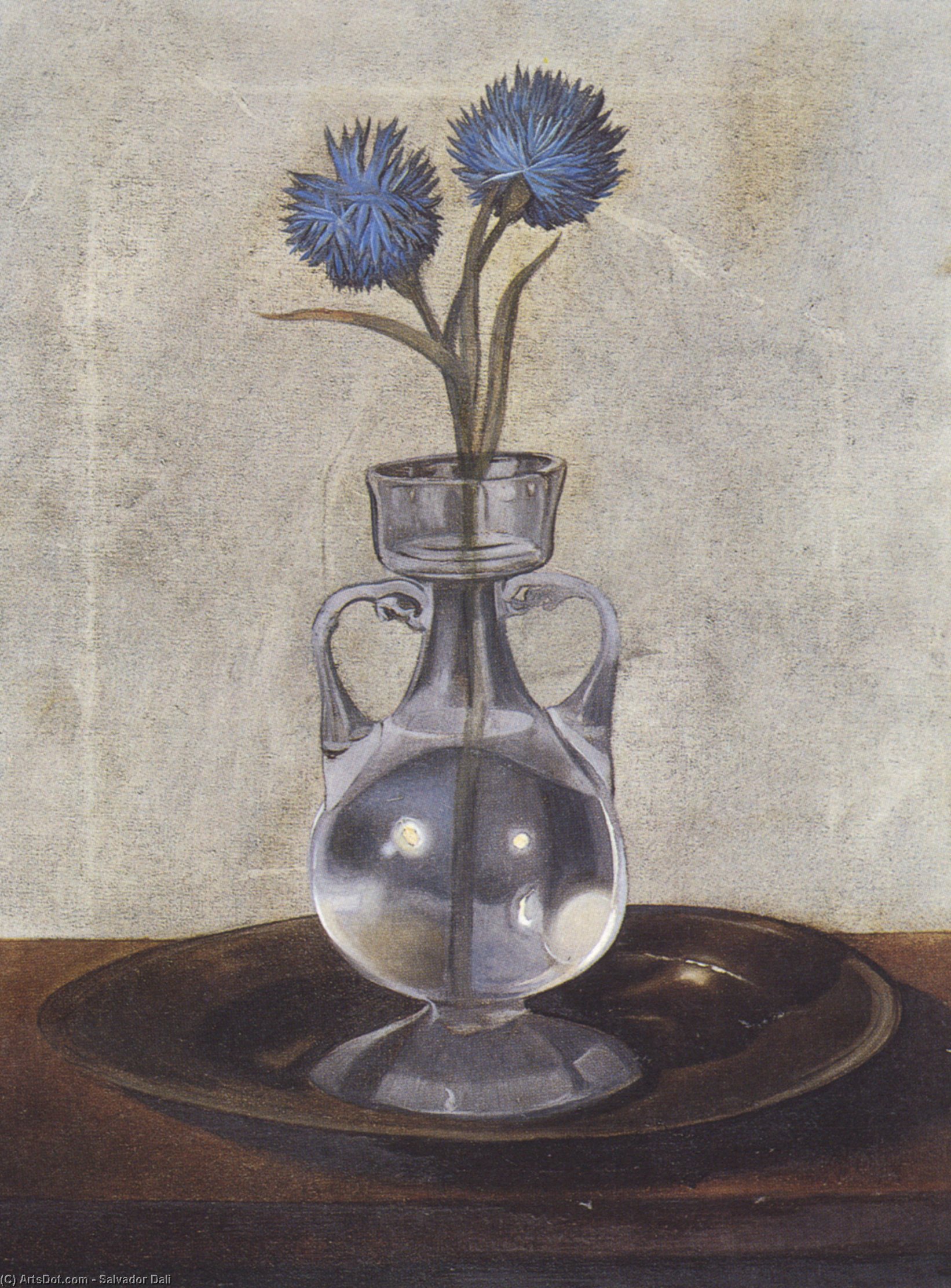 WikiOO.org - Encyclopedia of Fine Arts - Maleri, Artwork Salvador Dali - The Vase of Cornflowers